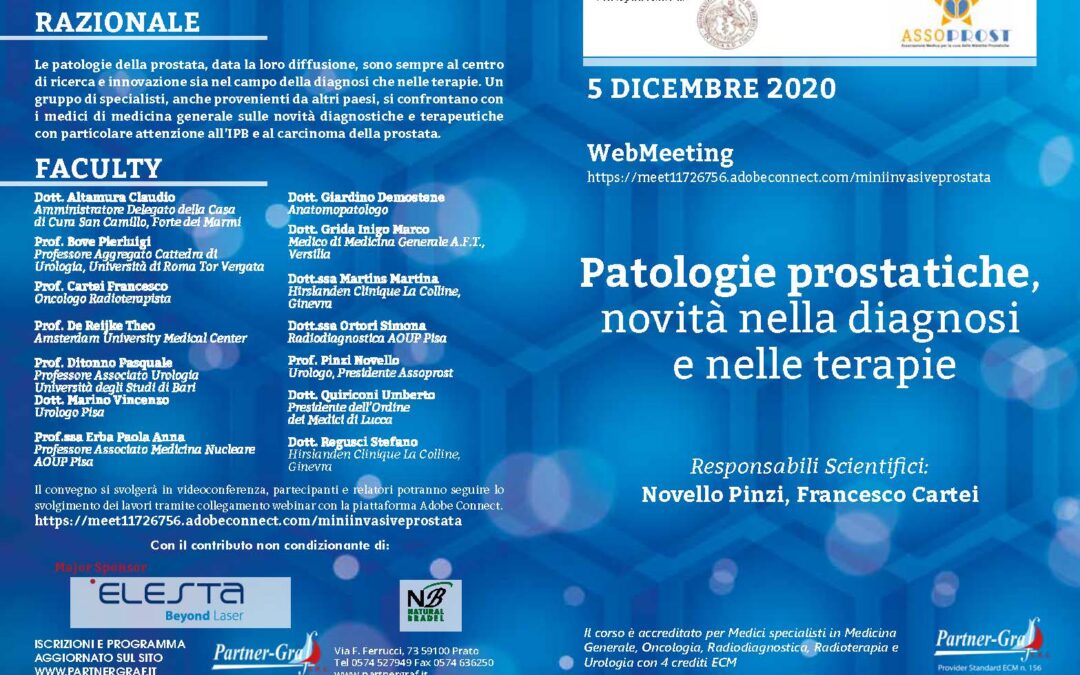 Il 5 Dicembre si terrà il primo Convegno dell’Associazione AssoPROST